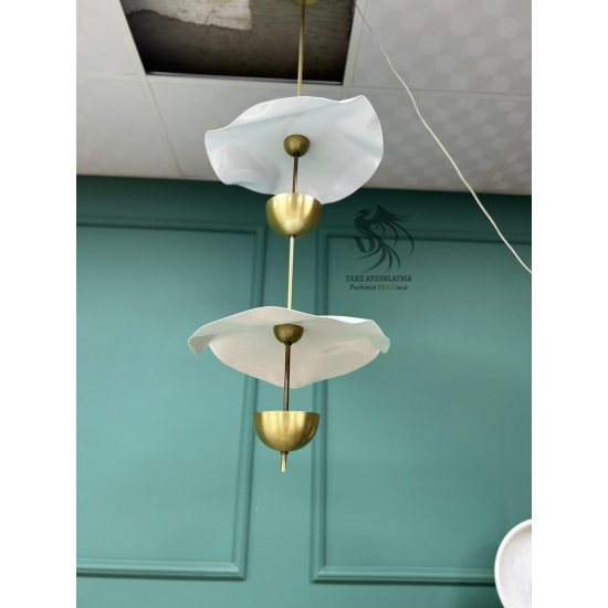 Dalgalı Metal 2'li Sarkıt Avize