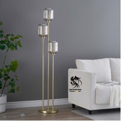 İris 3'lü Füme Renkli Cam Lambader