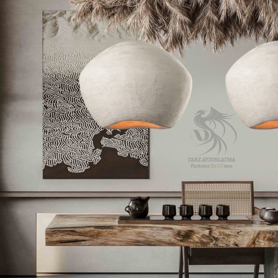Japon Wabi Sabi Huge Beton Sarkıt Aydınlatma