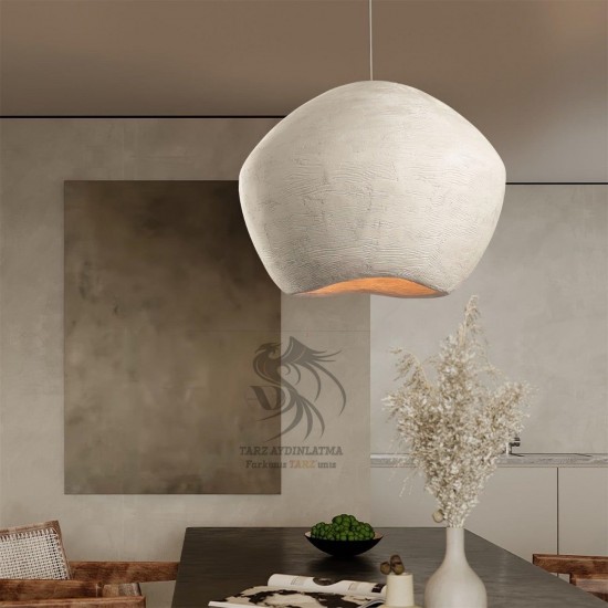 Japon Wabi Sabi Huge Beton Sarkıt Aydınlatma