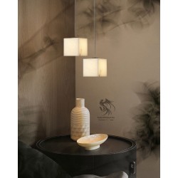 Küp Mermer Marble 2'li Sarkıt Avize 12cm