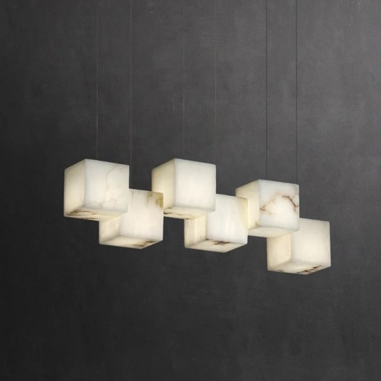 Küp Mermer Marble 6'lı Sarkıt Avize 12cm