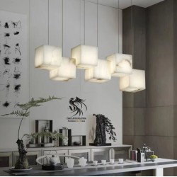 Küp Mermer Marble 6'lı Sarkıt Avize 12cm