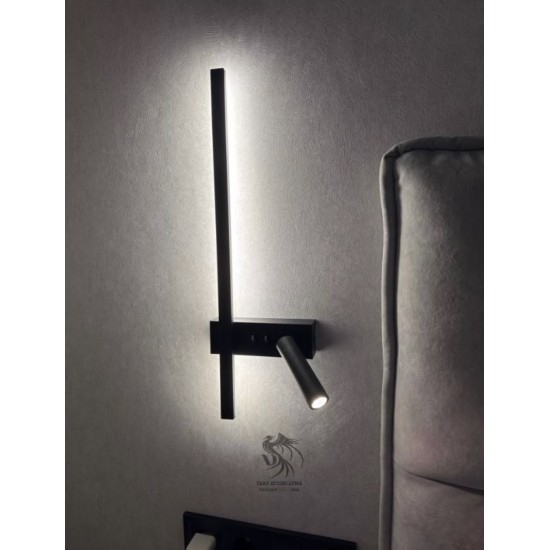 Led Spotlu Çubuk Siyah Aplik