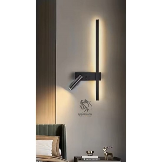 Led Spotlu Çubuk Siyah Aplik