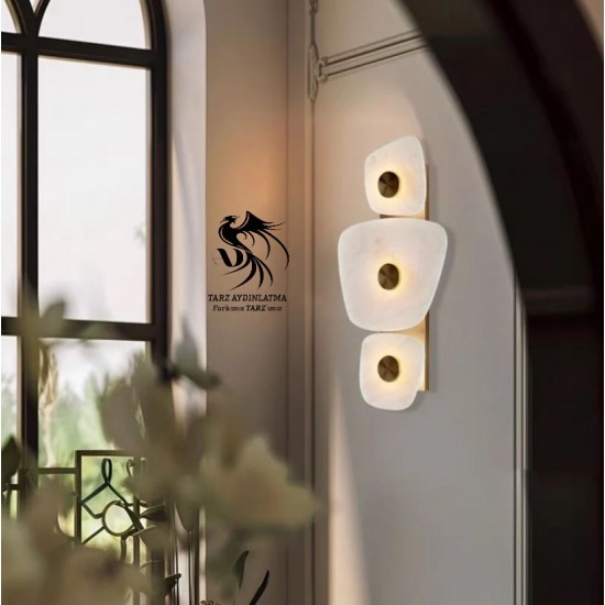 Mermer Çiçek Aplik