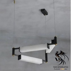 Lusso Geometrik Mermer Sarkıt Avize