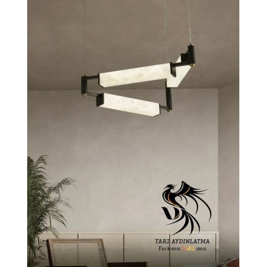 Lusso Geometrik Mermer Sarkıt Avize