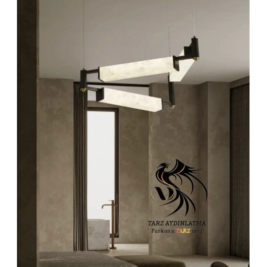 Lusso Geometrik Mermer Sarkıt Avize