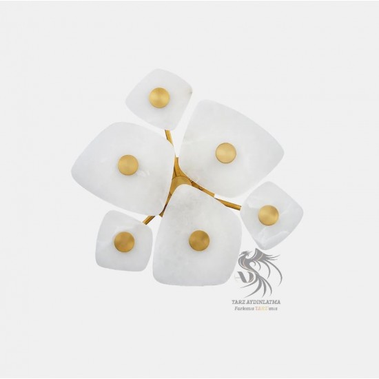 Mermer Çiçek Plafonyer Avize