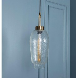 Nervürlü Buzlu Şeffaf Cam Sarkıt Avize 2