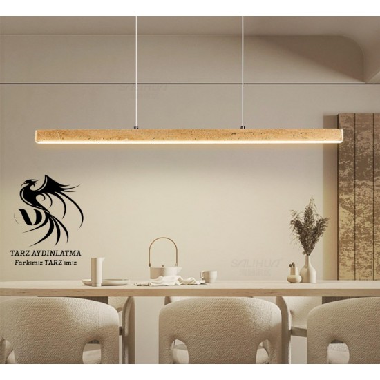 Traverten Lineer Led Sarkıt Avize