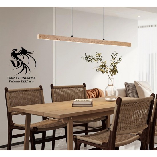 Traverten Lineer Led Sarkıt Avize