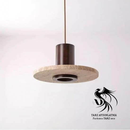 Traverten Disk Spotlu Sarkıt Avize Traverten Disk Spotlu Sarkıt Avize