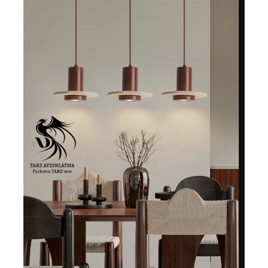 Traverten Disk Spotlu Sarkıt Avize Traverten Disk Spotlu Sarkıt Avize