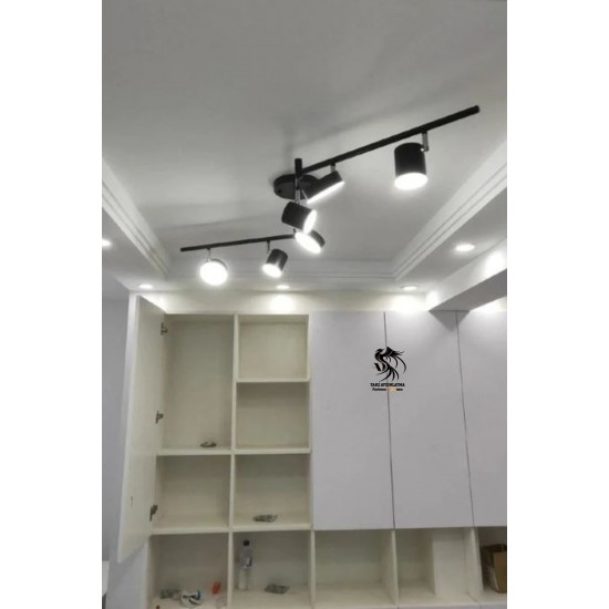 Led Spotlu Kollu Siyah Plafonyer Avize Led Spotlu Kollu Siyah Plafonyer Avize