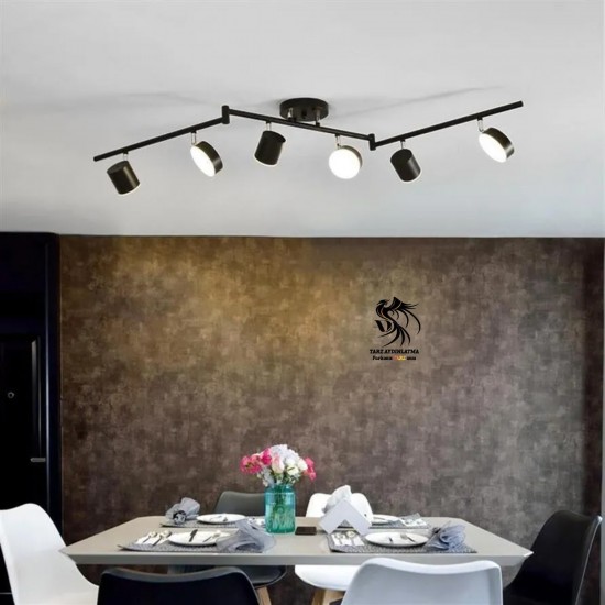 Led Spotlu Kollu Siyah Plafonyer Avize Led Spotlu Kollu Siyah Plafonyer Avize