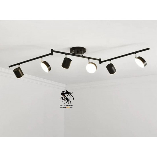 Led Spotlu Kollu Siyah Plafonyer Avize Led Spotlu Kollu Siyah Plafonyer Avize