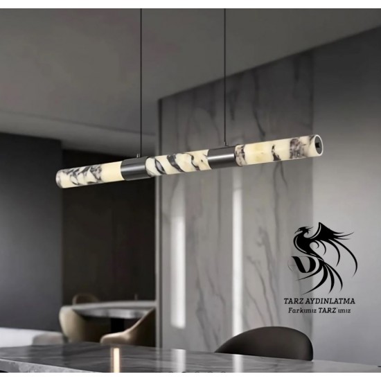 Mermer Viola Silindir Sarkıt Avize