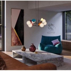 Renkli Disk Cam Sarkıt Avize