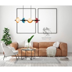 Renkli Disk Cam Sarkıt Avize 2